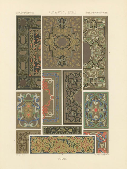 Renaissance Decorative Panels, 16th–17th Century Ornament, Plate LXIX, 1869, close-up 6