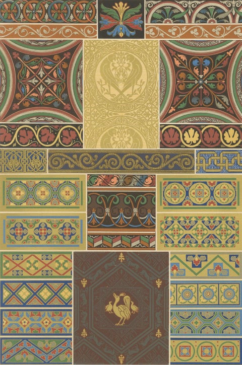 Middle Ages Decorative Motifs, Gothic Tile and Border Designs, c.1869, close-up 5