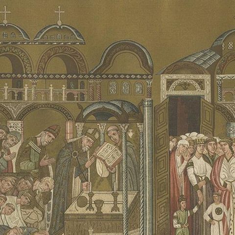 Pl. 30 Antique Print of a Mosaic of the Basilica of San Marco '1881', close-up 2