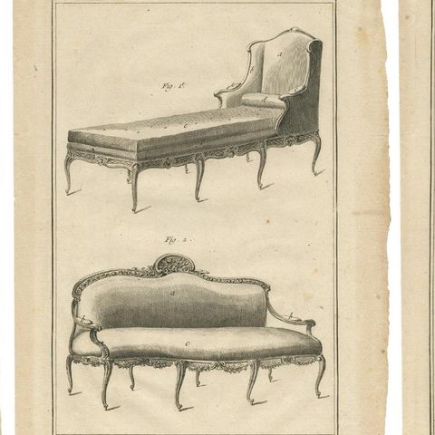 Set of 5 Antique Prints of Various Furniture by Benard 'c.1785', close-up 1