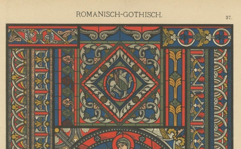 Romanesque-Gothic Artistic Fusion in Ornamentenschatz, 1887, close-up 4