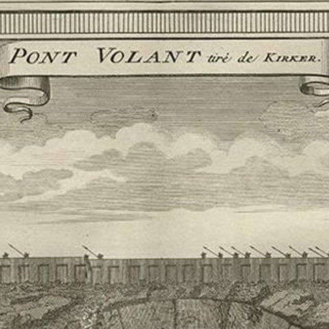 Antique Print of the Flying Bridge in China, 1747, close-up 1
