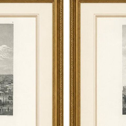 Antique Paris Monuments Set of 4, Pantheon Invalides Bastille Sulpice, c.1855, close-up 1