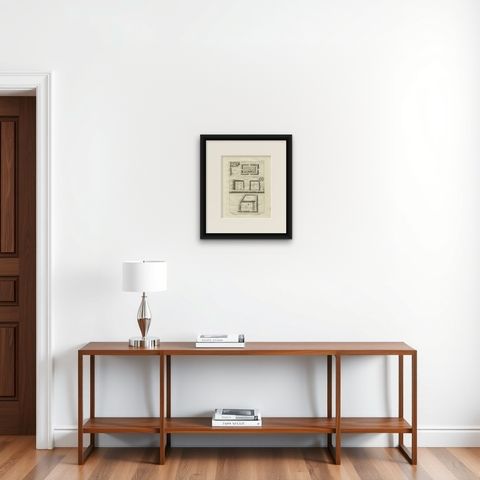 Ancient Temple and Ruin Plans, Egypt, Baalbek, Bubastus, Heliopolis 1776, shown framed on a wall, true to size