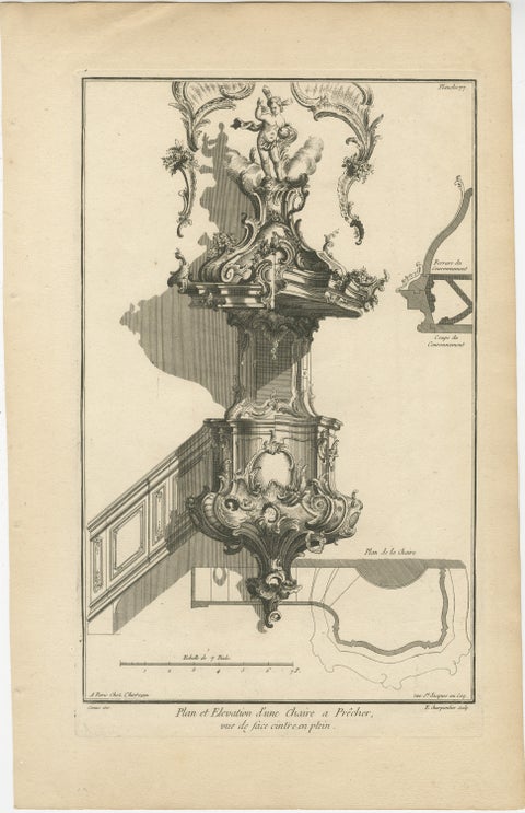 Original Antique Baroque Sermon Pulpit with Full Arch Elevation, circa 1740, view 2
