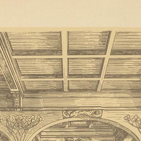 Pl. 1 Antique Print of a Hall Design by Kramer 'circa 1910', close-up 1