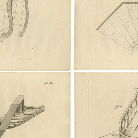 Baroque Elegance: Van der Horst's Staircase Engravings, 1739, close-up 2