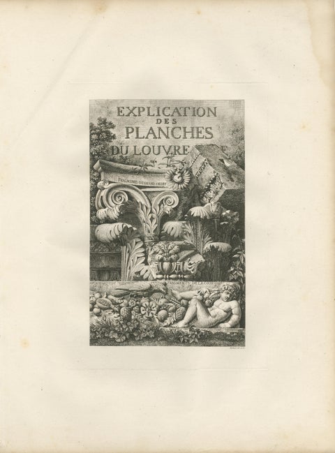 Antique French Architectural Engravings Pair, Baltard Louvre Plates, Paris 1803, view 3
