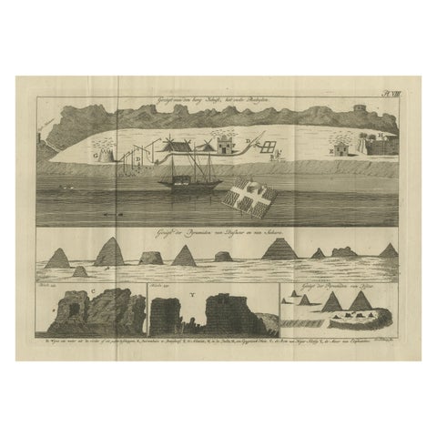 Views of Saqqara, Dahshur, and Thebes Pyramids with Ancient Babylon, c.1710