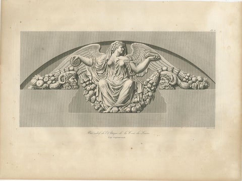 Antique Louvre Architectural Relief Engravings Pair, Neoclassical Ornament, 1803, view 4