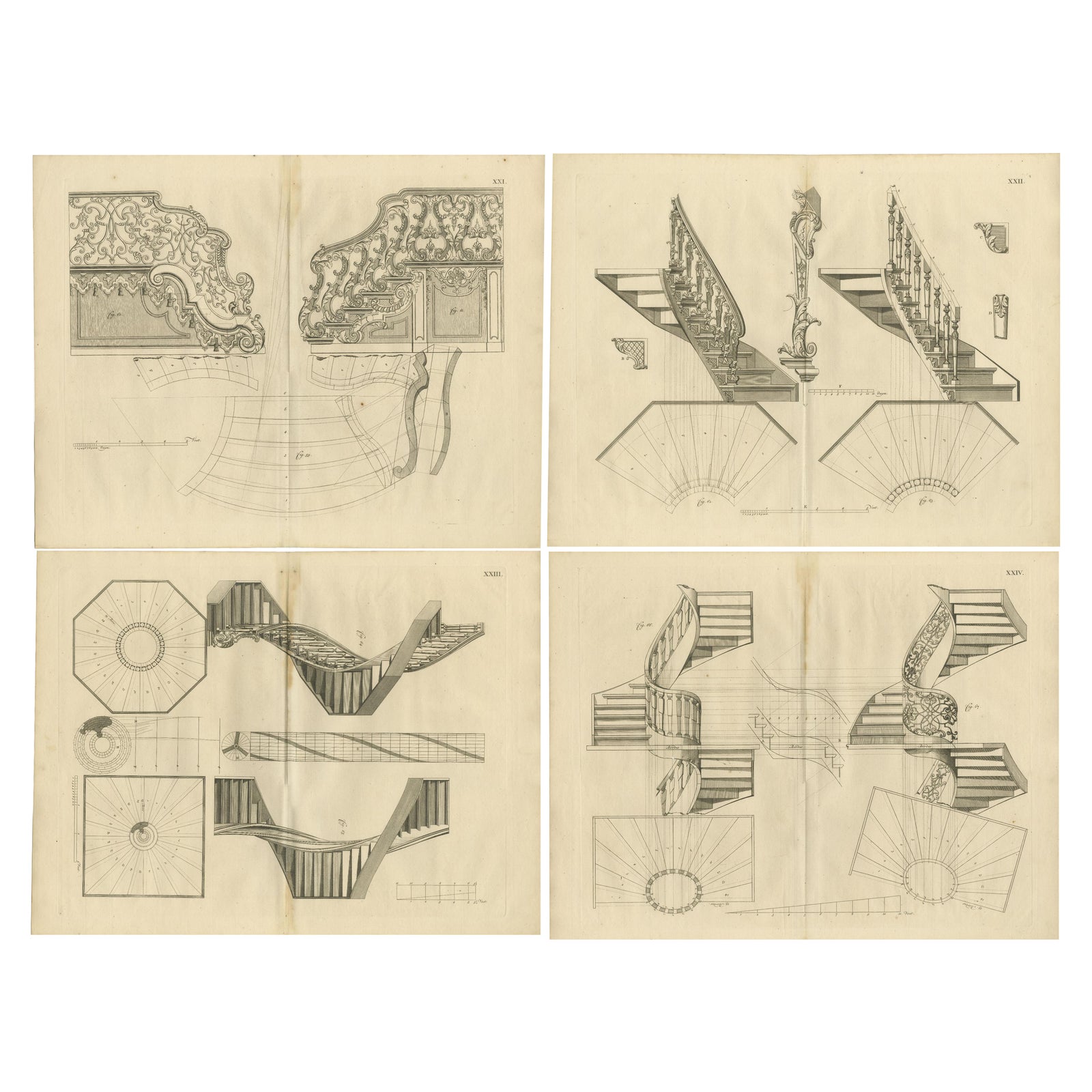 Baroque Elegance: Van der Horst's Staircase Engravings, 1739