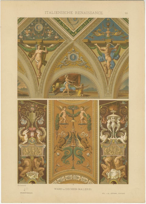 Compilation of Original Italian Renaissance Artistic Designs, Published in 1887, view 4