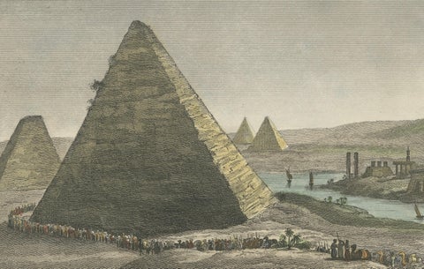 Timeless Majesty: The Pyramids of Egypt, A Rare 1828 Engraved Masterpiece, close-up 3