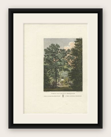 Antique Print of the Tomb of Morfontaine by Laborde, 1808, shown framed