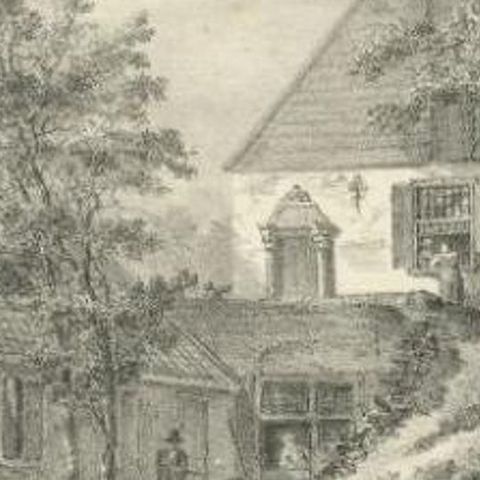 Antique Uncoloured Print of Tower 'De Beer' in Utrecht, the Netherlands, C.1830, close-up 2