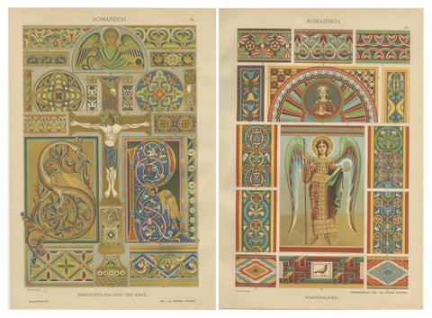 Romanesque Decorative Prints by H. Dolmetsch, 1887, Manuscript and Mural Designs, view 2
