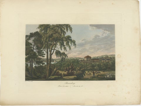 Pastoral Elegance: Ulrik Thersner's 1824 Aquatint of Djursholm Castle, view 2