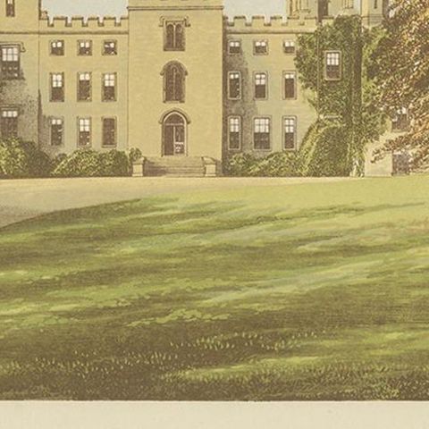 Antique Print of Mulgrave Castle by Morris, circa 1880, close-up 2