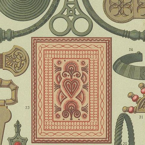 Pl. 1 Antique Print of French Decorative Objects by Racinet 'circa 1880', close-up 2