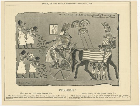 Antique Print of a Relief of the Temple of Ramesses III, 1904, view 2
