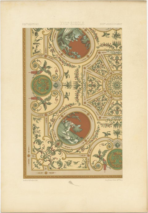 Pl. 90 Antique Print of XVIIIth Century Ornaments by Racinet (c.1890), view 4