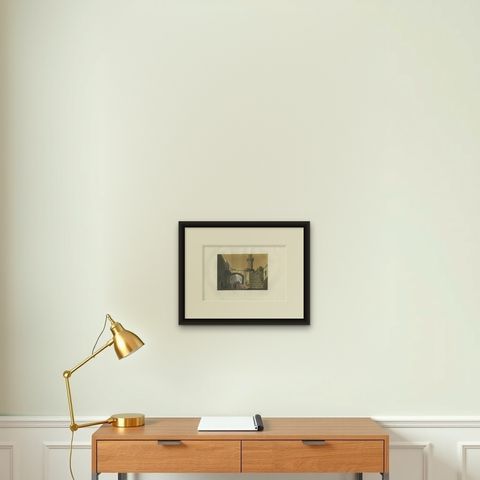 Antique Print of Ruins of the Antonia Tower by Ferrario '1831', shown framed on a wall, true to size