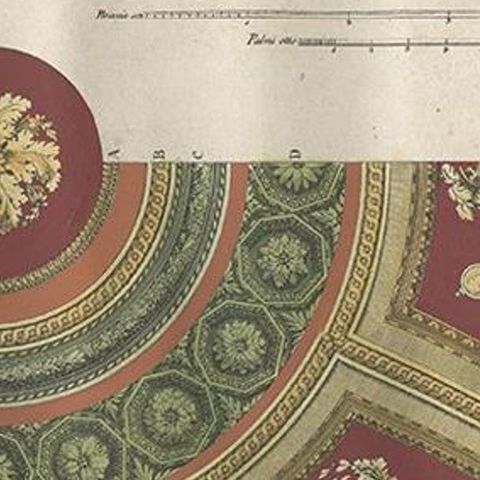 Antique Architecture Print of Ornaments 'Tav. XVI' by Albertolli, close-up 1