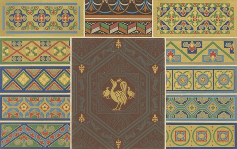 Middle Ages Decorative Motifs, Gothic Tile and Border Designs, c.1869, close-up 3