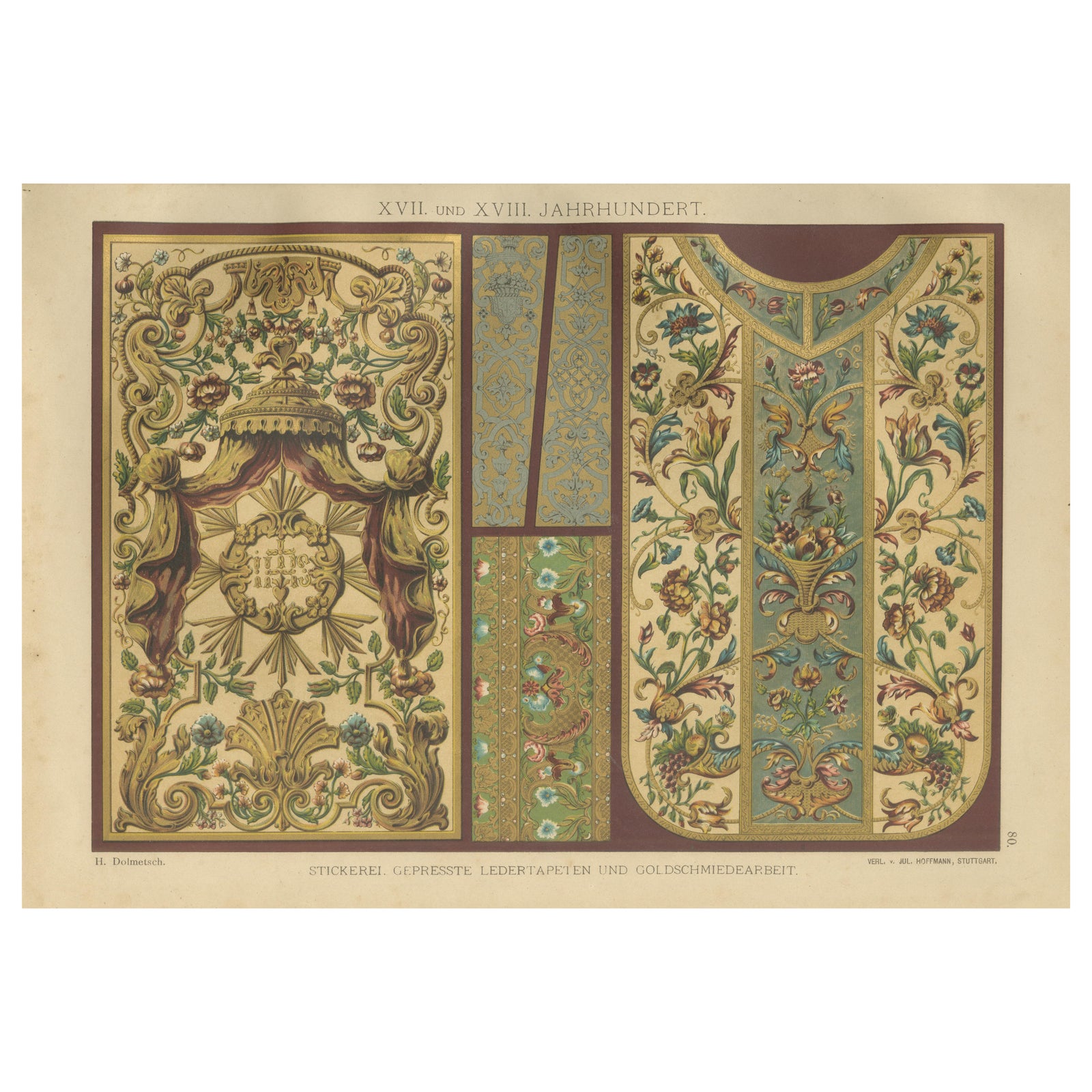 17th and 18th Century Ornamental Arts Print, Embroidery and Giltwork, 1887