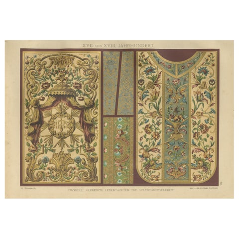 17th and 18th Century Ornamental Arts Print, Embroidery and Giltwork, 1887