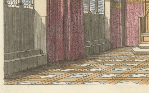 Tribunal di Balia Interior with Gothic Vaulting and Frescoed Wall Frieze, 1845, close-up 2