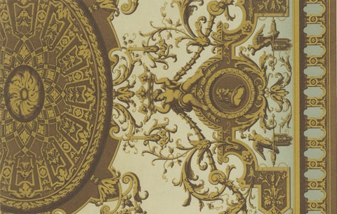17th Century Ceiling Ornament, Baroque Interior Panel with Grotesques, ca.1869, close-up 4