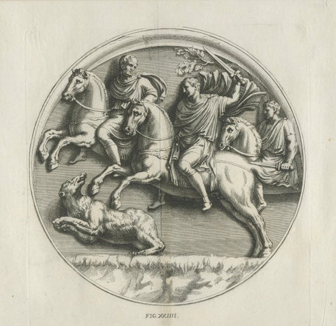 Grand Roman Relief Engravings after Antique Sculpture, Montfaucon 1721, close-up 1