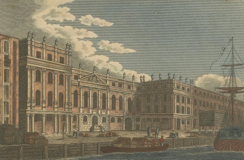 Architectural Evolution: London's Custom House and Commercial Hall, 1815, close-up 3