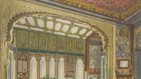 Oriental Splendours: Two Historic Interior Views from Fin-de-Siècle France, 1900, close-up 2