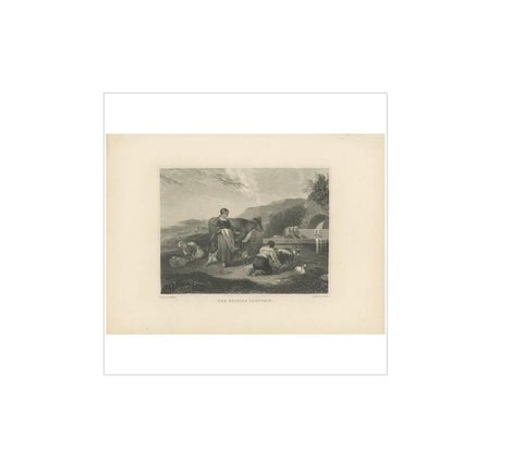 Antique Print of the Wayside Fountain by F. Humphrys, circa 1880, view 3