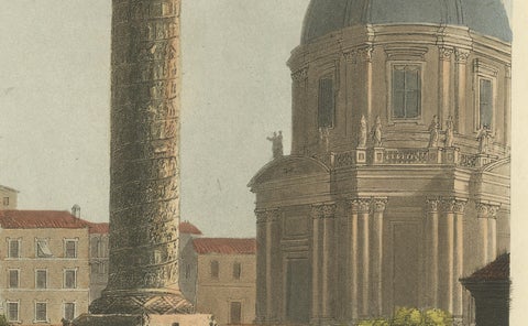 Column of Trajan, Rome, Original Hand-Colored Engraving, 1798, close-up 3