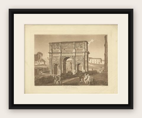 Antique Print of the Arch of Constantine by Abbot, 1820, shown framed