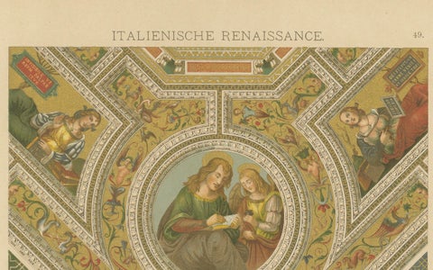 Italian Renaissance Ceiling Paintings from Ornamentenschatz, 1887, close-up 3