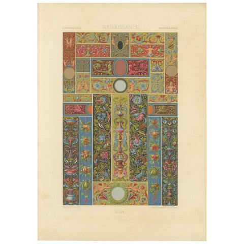 Renaissance Decorative Borders & Panels, Richly Colored Grotesques, 1869