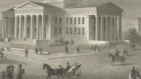 St Louis Court House Antique Print, Missouri Architecture View c.1850, close-up 4