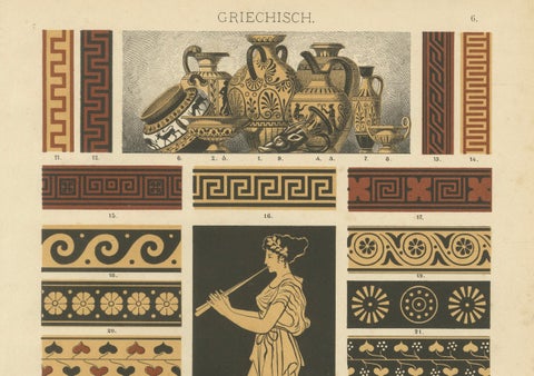 Set of 3 Antique Greek Architecture and Ornament Prints from 1887, Neoclassical, close-up 2