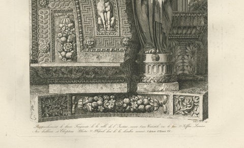 Antique Caryatid Sculpture of the Louvre Interior, Baltard Paris 1803, close-up 3