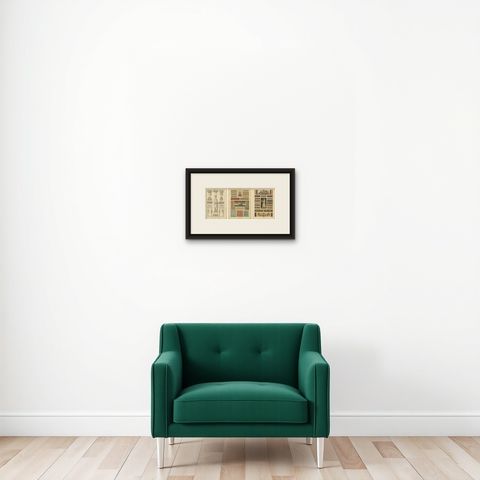 Classical Greek Art Forms: Architectural and Ornamental Splendor, 1887, shown framed on a wall, true to size
