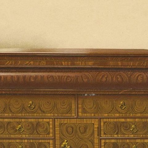 Antique Print of English Furniture ‘Walnut Cabinet E. Dent’ by P. Macquoid, close-up 1