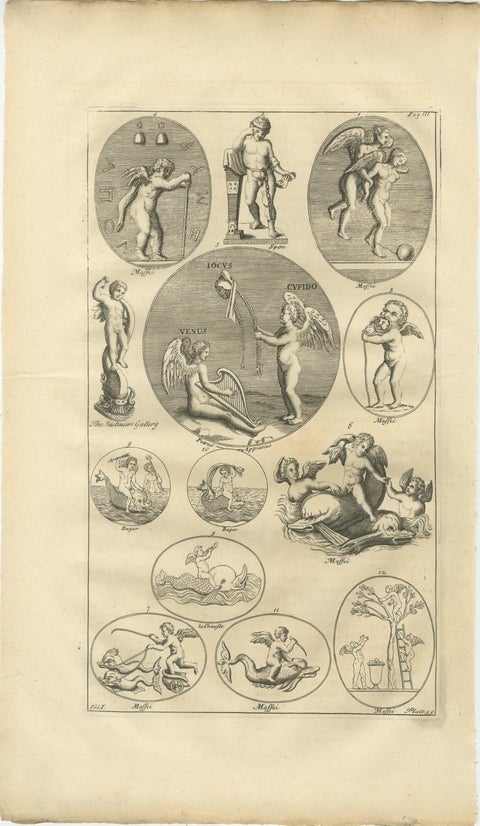 Classical Gods & Mythology, Set of 3 Antique Engravings, Montfaucon 1721, view 5