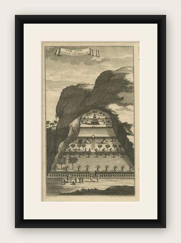 Antique Print of the Tomb of Sheikh Ibn Moelana by Valentijn '1726', shown framed