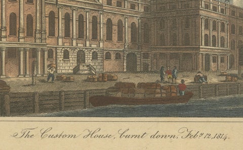 Architectural Evolution: London's Custom House and Commercial Hall, 1815, close-up 6