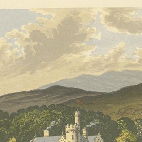 Antique Print of Ardtully House by Morris, circa 1880, close-up 1