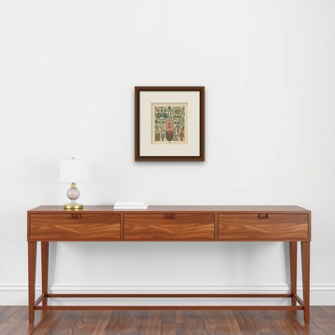 Pl. 1 Antique Print of French Decorative Objects by Racinet 'circa 1880', shown framed on a wall, true to size